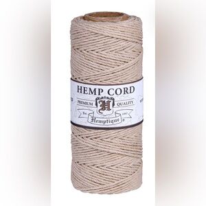 Hemptique Hemp Cord Spool Natural #20 1mm Macrame Crochet Knit Crafting Vegan